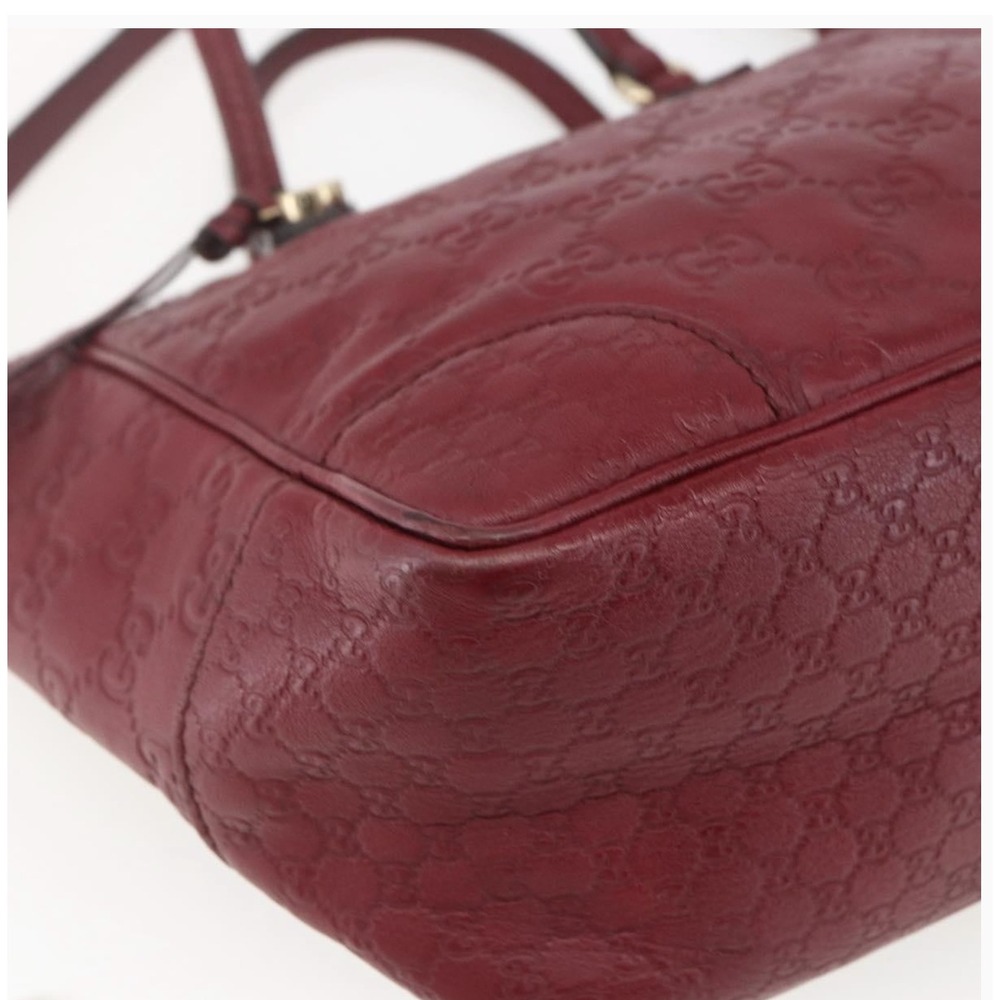GUCCI Microguccissima Bree Tote Bordeaux Red Leather Handbag Authenticated - Picture 11 of 16